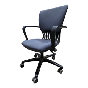 Ergonomic Rolling Office Chair w Armrests  Fabric Seat & Back  Swivel Desk  Computer Chair  Used