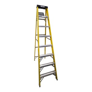 Keller Fiberglass A-Frame Step Ladder  Approx. 8 Tall  Heavy-Duty Warehouse  Shop  Contractor Ladder