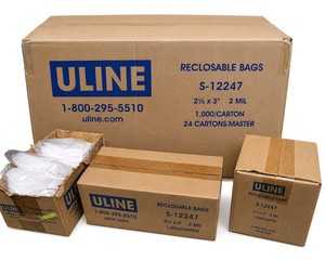 Over 31,000 ULINE S-12247 2-12 x 3 2 Mil Reclosable Plastic Bags