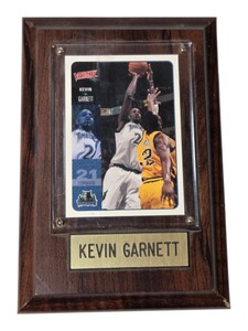 Kevin Garnett Minnesota Timberwolves Victory Basketball Card Wood Display Plaque