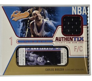 2003-04 Fleer Authentix Carlos Boozer Game-Worn Jersey Relic Card Cavaliers JA-CB
