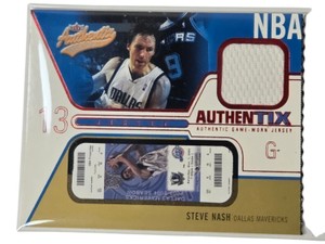 2003-04 Fleer Authentix Steve Nash Game-Worn Jersey Card JA-SN Mavericks