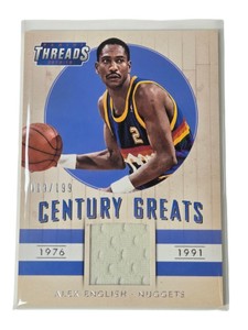 2014-15 Panini Threads Alex English Century Greats Game-Worn Relic 019199 Nuggets