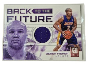 2012-13 Panini Elite Derek Fisher Back to the Future Game-Worn Jersey Card #20 Lakers