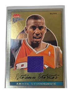 2003-04 Fleer Platinum Amare Stoudemire Platinum Portraits Game-Worn Jersey Suns