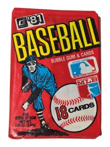 1981 Donruss Baseball Bubble Gum & Cards Vintage Pack  18 Cards