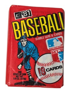 1981 Donruss Baseball Wax Pack  18 Cards  Gum Vintage MLB Unopened