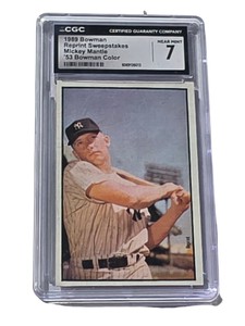 1989 Bowman Reprint Sweepstakes Mickey Mantle 53 Bowman Color  CGC 7 Near Mint