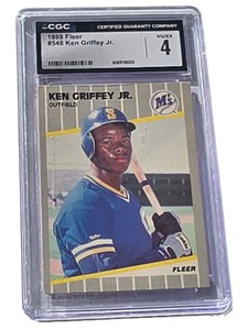 1989 Fleer Ken Griffey Jr. #548 Rookie Card  CGC 4 VGEX Seattle Mariners