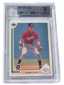 1991 Upper Deck Chipper Jones #55 Top Prospect Rookie Card  BGS 9 Mint