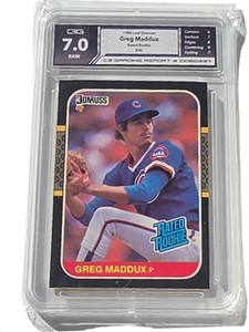 1986 Leaf Donruss Greg Maddux Rated Rookie #36  C3G 7.0 RAW Chicago Cubs