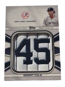 2022 Topps Gerrit Cole #45 Player Jersey Number Medallion #JNM-GC Yankees