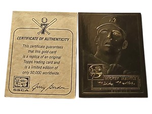 1952 Topps Mickey Mantle #311 Gold Card Replica w COA  Limited Edition 50,000