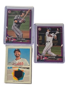 Lot of 3 Minnesota Twins Cards  Larnach & Jeffers 1st Bowman Purple 250  Pablo Lpez Relic