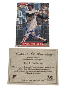 1994 Nabisco All-Star Legends Frank Robinson Autographed Baseball Card w COA