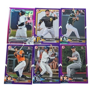 Lot of 6 Numbered Bowman Baseball Prospect Cards  Jasson Dominguez 199 & 1st Bowman 250