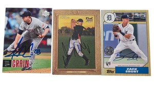 Lot of 3 Autographed Baseball Cards  Zack Short RC, Don Kelly RC & Jesse Crain