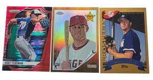 Lot of 3 Serial Numbered Baseball Cards  Tiedemann 399, Trumbo RC 562 & Rogers 2002
