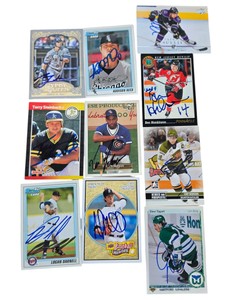 Lot of 10 Signed Baseball & Hockey Cards  Zobrist, Andrew Miller, Hodgson & More
