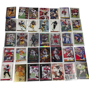 35-Pc Football Trading Card Lot  Garrett Wilson, Chris Olave, DeVonta Smith RCs & More