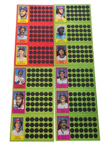 Lot of 4 Vintage 1981 Topps Baseball Scratch-Off 3-Player Panels  12 Players