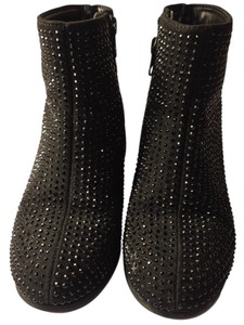 Art Class In Kids Size 13 Black Rhinestone Ankle Boots Side Zip Block Heel