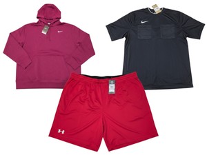 Lot of 3 Nike & Under Armour Mens XXL Athletic Apparel Hoodie Shirt & Shorts New w Tags