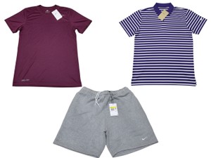 Lot of 3 Nike Apparel Size Small Golf Polo Dri-FIT Shirt & Gray Shorts New w Tags