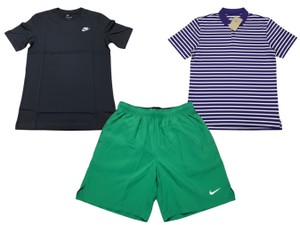 Lot of 3 Nike Mens Apparel Size SS-Tall Golf Polo T-Shirt & Green Shorts New w Tags