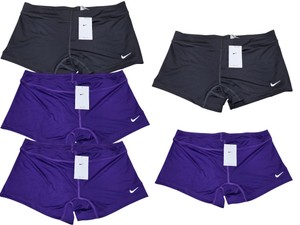 Lot of 5 Nike Womens Dri-FIT Volleyball Shorts Size XL Black & Purple New w Tags