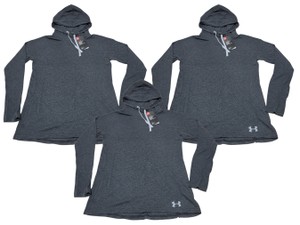 Lot of 3 Under Armour Womens Hooded Long Sleeve Tops Dark Gray Size Small 1276522