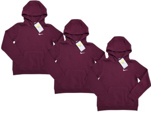 Lot of 3 Nike Boys Training Pullover Hoodies Burgundy Size Small CJ1773-669 New w Tags