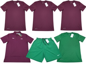 Lot of 6 Mens Nike & Under Armour Athletic Apparel Size S Shirts Shorts Polo New w Tags