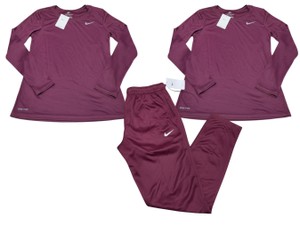 Lot of 3 Nike Dri-FIT Womens Training Apparel Size S Burgundy Shirts & Pants New w Tags