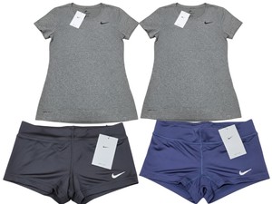 Lot of 4 Nike Womens Dri-FIT Athletic Apparel XS Shirts & XXS Volleyball Shorts New w Tags
