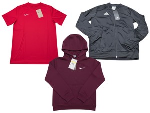 Lot of 3 Boys Nike & Adidas Athletic Apparel Size S Hoodie Shirt Track Jacket New w Tags