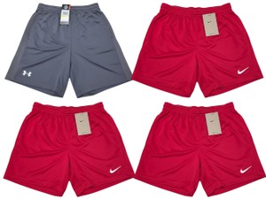 Lot of 4 Boys Nike & Under Armour Athletic Shorts Youth Size M Red & Gray New w Tags