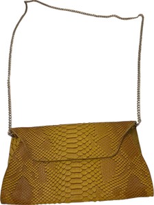 Monko Snakeskin Python Print Crossbody Bag Wallet Clutch Yellow - New Open Box