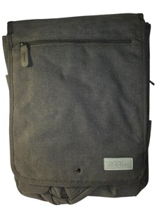 Bella Russo Black Canvas Messenger Bag Crossbody Laptop Satchel Travel Case