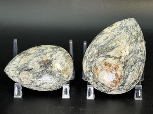 Natural Astrophyllite Crystal Specimen Pair Polished Teardrop Stone Russia Titanium Silicate Marriage Stone Healing Crystals Minerals Metaphysical Display Rock Collection. (8.8 oz  252 g)