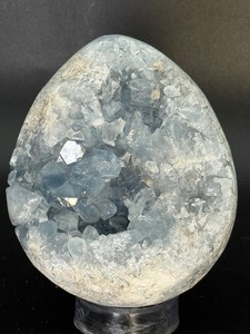 Natural Blue Celestite Geode Egg Specimen. Madagascan Crystal Cluster  Statement Display Mineral. (3 lbs 7.6 oz  1 kg 577 g)