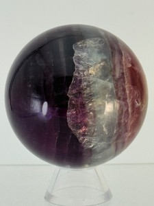 Polished Purple Fluorite Crystal Sphere - Natural Banded Gemstone Display Ball - Gemstone of Genius for Mental Clarity &amp Focus. (1 lb 2.2 oz  518 g)