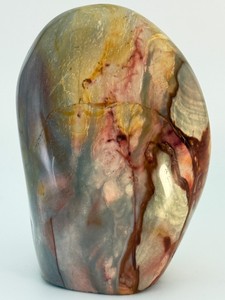 Polychrome Desert Jasper Freeform Madagascar Polished Crystal Mineral Specimen Earthy Red Teal Ochre Stone of Exuberance Statement Display. ( (2 lbs 1.2 oz  943 g)