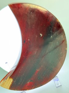 Rare 25M-Year-Old Indonesian Amber Hand-Carved Crescent Moon Sculpture  Beautiful Translucency, (5.4 oz  154 g)