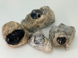 Rare Raw Apache Tears in Perlite Matrix - Natural Black Obsidian Volcanic Glass Specimens. (6.2 oz  176 g)