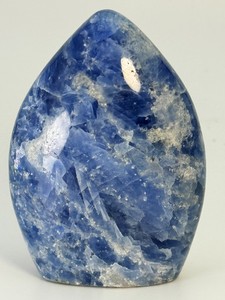 Polished Blue Calcite Freeform Crystal Flame Statement Piece Madagascar Waxy Luster Mineral Specimen.&nbsp(11.4 oz  325 g)