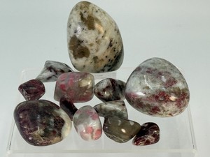 Polished Rubellite Crystals Mix  Rare Pink Tourmaline Matrix Tumbled Specimens. (14 oz  398 g)