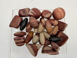 Authentic Shiva Lingam Polished Tumbled Stones from Indias Holy Narmada River  Sacred Pocket Crystals. (11.9 oz  338 g)