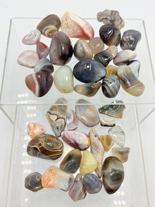 Natural Botswana Agate Tumbled Gemstones - Premium Polished Pocket Healing Crystals Lot For Jewelry Makers. (14 oz  398 g)