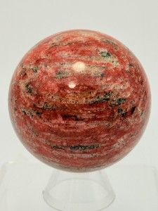60mm Pink Granite &amp Red Feldspar Crystal Sphere  Natural Sesame Jasper. (10.9 oz  311 g)